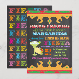 Chalkboard Mexican Fiesta Cinco de Mayo Invitation
