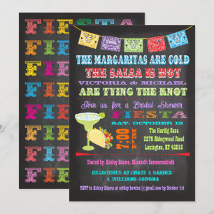 Chalkboard Mexican Fiesta Couples Shower Invitation
