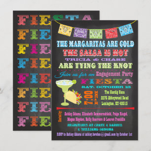 Chalkboard Mexican Fiesta Engagement Party Invitation