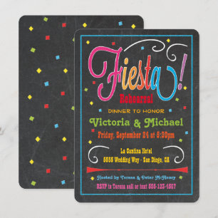 Chalkboard Mexican Fiesta Party Invitation