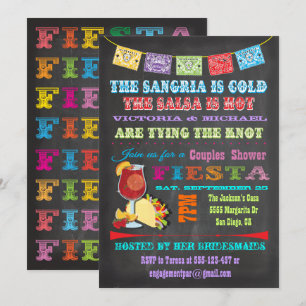 Chalkboard Mexican Fiesta Sangria Couples Shower Invitation