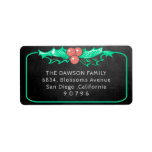 Chalkboard Mint Green Mistletoe Christmas Address Label<br><div class="desc">Chalkboard Mint Green Mistletoe Christmas Address Label</div>