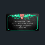 Chalkboard Mint Green Mistletoe Christmas Address Label<br><div class="desc">Chalkboard Mint Green Mistletoe Christmas Address Label</div>