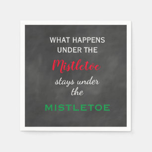 Chalkboard Mistletoe Holiday Napkin