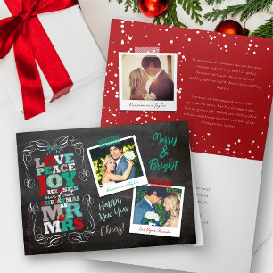 Chalkboard Mistletoe Vintage 1st Christmas Card