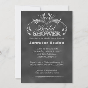 Chalkboard Modern Bridal Shower Invitations