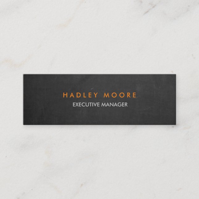 Chalkboard modern grey professional trendy plain mini business card (Front)