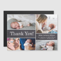 Chalkboard Modern Photos Boy Baby Shower Thank you