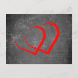 Chalkboard Modern Valentine`s Day Hearts Elegant Holiday Postcard