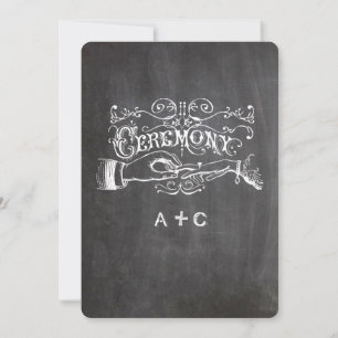 Chalkboard Modern Vintage Typography Invitations