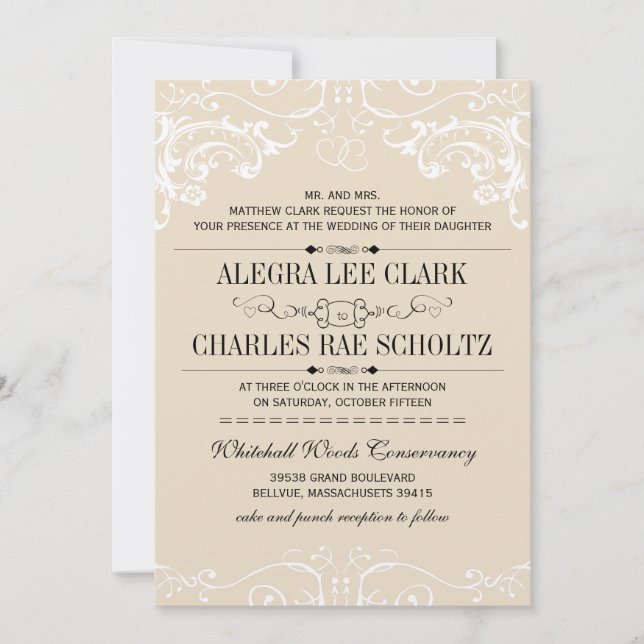 Chalkboard Modern Vintage Typography Invite (Front)
