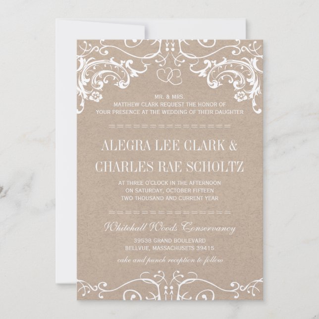 Chalkboard Modern Vintage Typography Invite (Front)