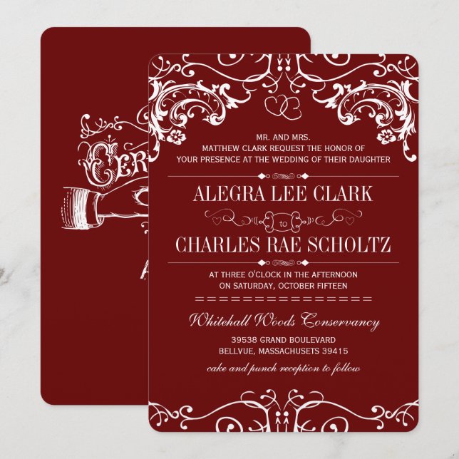 Chalkboard Modern Vintage Typography Invite (Front/Back)