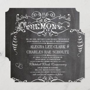Chalkboard Modern Vintage Typography Invite
