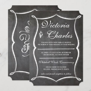 Chalkboard Modern Vintage Typography Invite