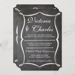 Chalkboard Modern Vintage Typography Invite
