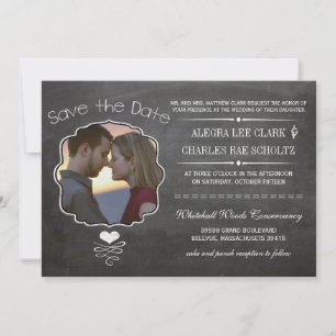 Chalkboard Modern Vintage Victorian Typography Invitation