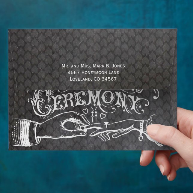 Chalkboard Modern Vintage Wedding Envelopes (Hand)