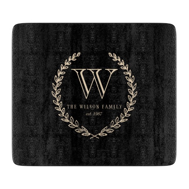 Chalkboard Monogram Cutting Board (Front)