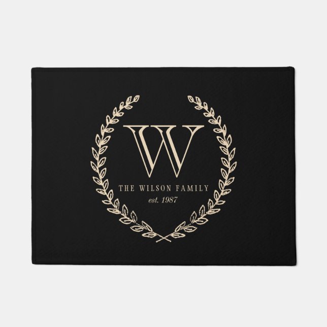 Chalkboard Monogram Doormat (Front)