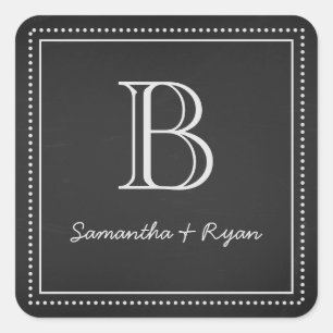 Chalkboard Monogram Envelope Seal