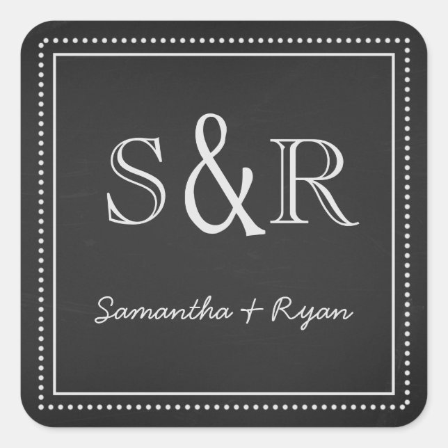 Chalkboard Monogram Envelope Seal (Front)
