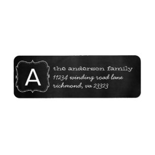 Chalkboard Monogram Frame Return Address Label