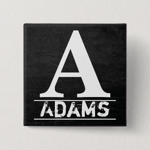 Chalkboard Monogram Letters 15 Cm Square Badge