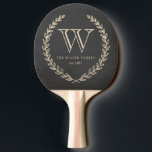 Chalkboard Monogram Ping Pong Paddle<br><div class="desc">Back and ivory chalkboard style monogram design by Shelby Allison.</div>