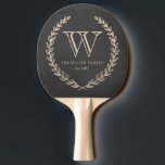 Chalkboard Monogram Ping Pong Paddle<br><div class="desc">Back and ivory chalkboard style monogram design by Shelby Allison.</div>