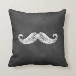 Chalkboard Moustache Pillow<br><div class="desc">Cute cushion for the newlywed,  on an illustrated chalkboard background. The back of this chalkboard moustache pillow is decorated with a Mr.,  that can easily be changed to a name or deleted. Just contact us at prettyfancyinvites@gmail.com if you need help with that. Complementary Mrs. Pillow also available with lips.</div>