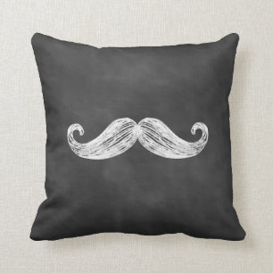 Chalkboard Moustache Pillow