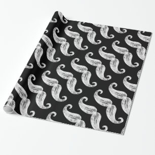 Chalkboard Moustache Wrapping Paper