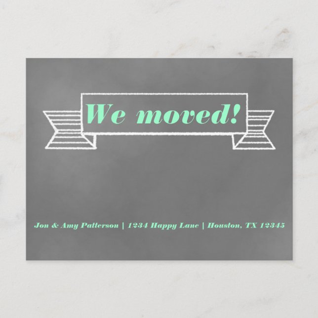 Chalkboard Moving Announcement Postcard (Front)