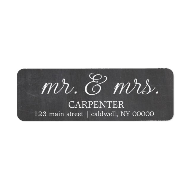 Chalkboard Mr. & Mrs. Return Address Labels (Front)