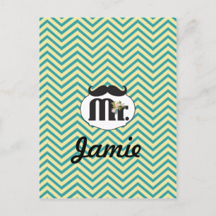 Chalkboard Mr Yellow and green Postcard