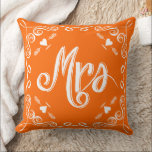 Chalkboard Mrs Brides Pillow Any Colour<br><div class="desc">Coral Chalkboard Vintage Modern Mr. and Mrs. Chalkboard Wedding Modern Vintage Typography Pillow. Her or Him Michigan State Sweetheart Wedding Anniversary Pillow or Bride's Chair at Reception or 1st Christmas Gift, The 2nd Wedding Anniversary is the Cotton Anniversary. Cotton symbolises the Natural Growth of all the adaptability, versatility and purity...</div>