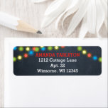 Chalkboard Multi Lights Red Personalised<br><div class="desc">These rustic chic Return Address Labels will look fabulous on any 'Save the Date',  Invitation or Thank You Note. In fact,  they'll look great on any correspondence!

Available as part of the Chalkboard Lights Collection in multiple colour ways.</div>