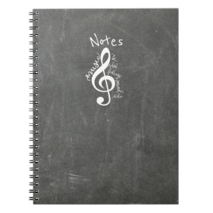 Chalkboard Music Is What Feelings Sound Like Quote Notebook