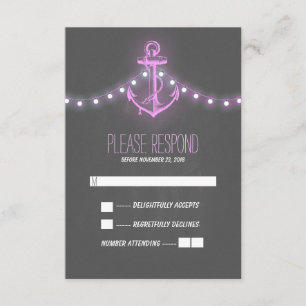chalkboard nautical wedding RSVP card