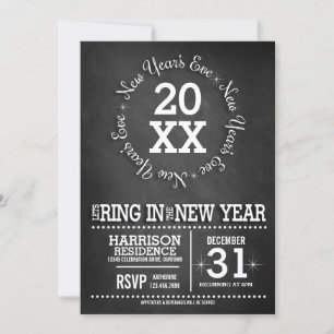 Chalkboard New Year's Eve Party Invitation