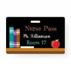 Chalkboard nurse plastic badge hall pass
