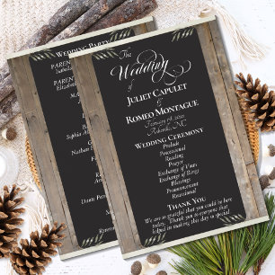Chalkboard on Wood - Cream Wedding Programme