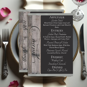 Chalkboard on Wood, Heart & Thank You - Sage Menu