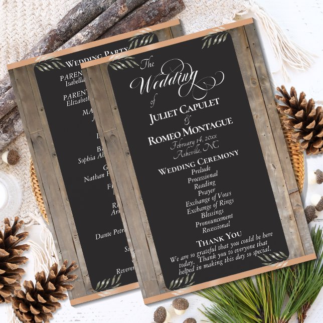 Chalkboard on Wood - Peach Wedding Programme (Creator Uploaded)