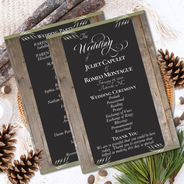 Chalkboard on Wood - Sage Wedding Programme (Creator Uploaded)