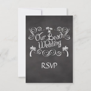 Chalkboard Our Beach Wedding Matching RSVP Reply Card