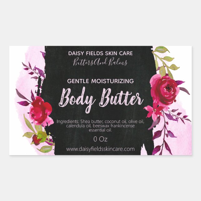 Chalkboard Paint Watercolor Body Butter Labels (Front)
