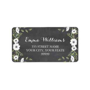 Chalkboard Painted Anemones - address labels