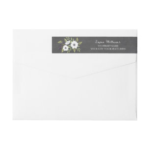 Chalkboard Painted Anemones return address label